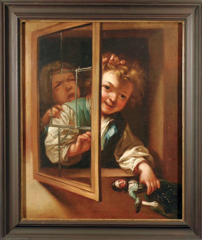 "Kinderpaar am Fenster" von Johannes Treu, um 1760