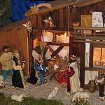 Detailaufnahme der Drei Könige in der Krippe auf der Altenburg