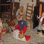 Detailaufnahme der Herbergssuche in der Krippe auf der Altenburg