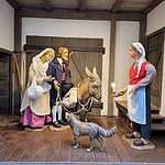Krippenszene "Herbergssuche" in der Großkrippe am Weihnachtsmarkt Bamberg