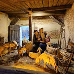 Krippenszene, zu sehen in der Weihnachtsausstellung der Krippenfreunde Bamberg in der Maternkapelle