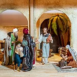 Christmas crib ‘Visit of the Kings’, exhibited at the Tourist Information Office in Bamberg.