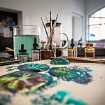 Entwurfszeichnungen im Atelier