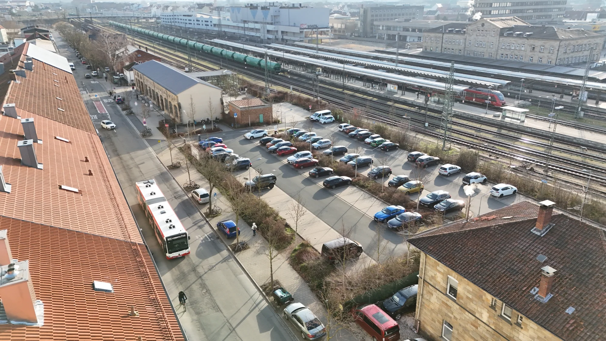 Ein Foto des Park&Ride Bahnhof/Brennerstraße von oben.