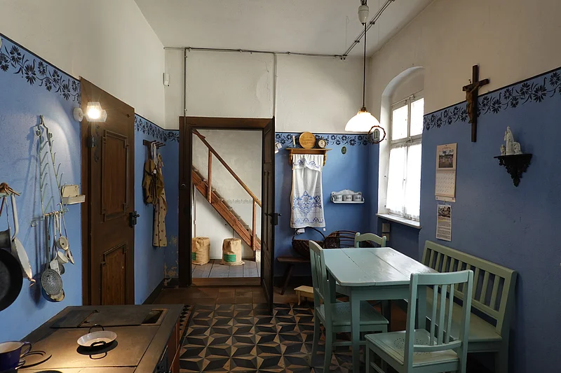 Die Küche der Gärtnersfamilie um 1900 im Gärtner- und Häckermuseum Bamberg