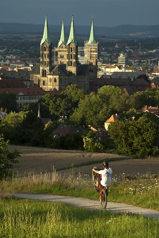 Revierguide Bamberg Anstieg zur Altenburg, Blick auf die Bamberger Altstadt.