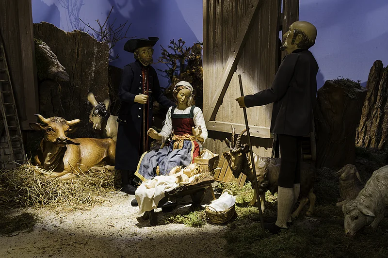 Eine Krippe aus der Ausstellung der Bamberger Krippenfreunde in der Maternkapelle Bamberg