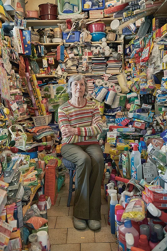 Tante Emma Laden, Fotografie von Walther Appelt, zu sehen in der Sonderausstellung „Treffpunkt Dorf" im Bauernmuseum Bamberger Land.