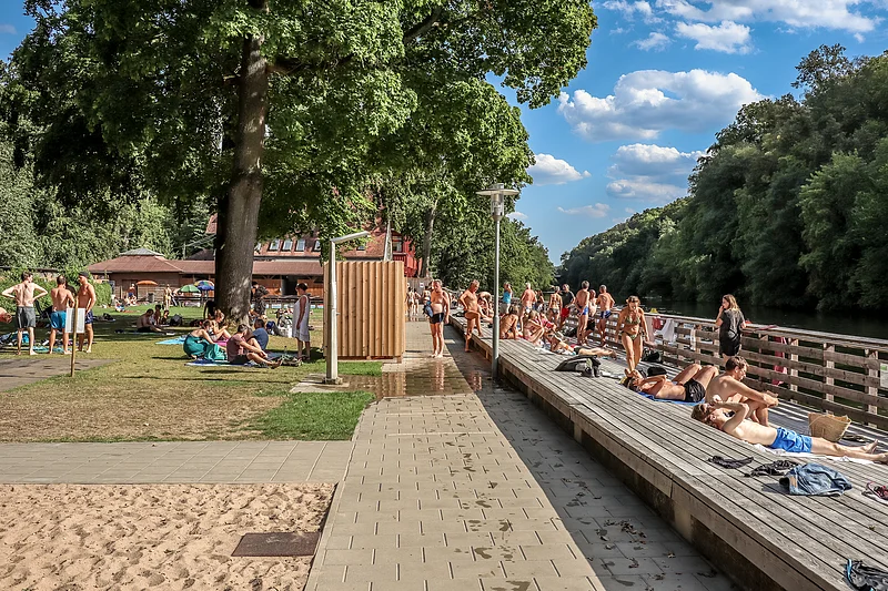 Die Hainbadestelle in Bamberg ist ein echter Geheimtipp.