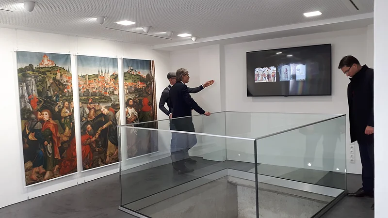 Blick in das Dokumentationszentrum "Mikwe" im Quartier an den Stadtmauern