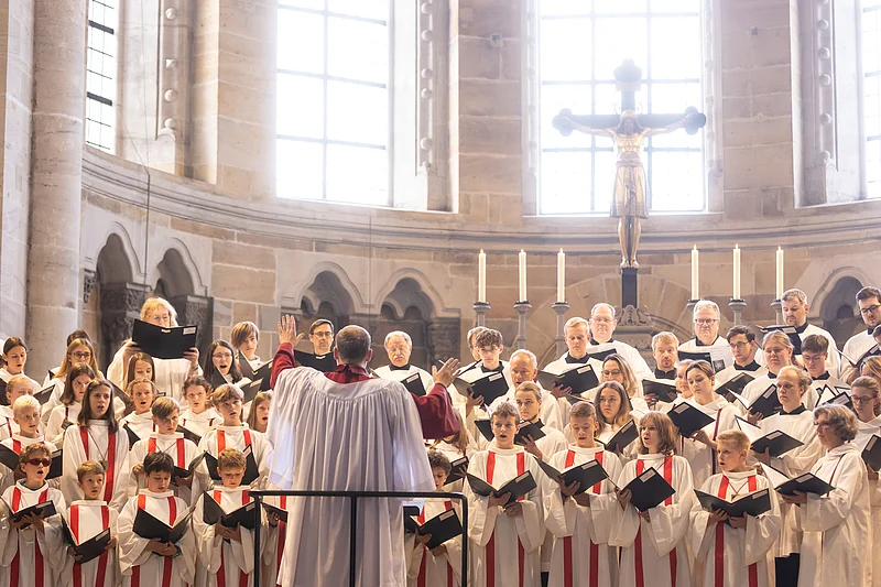 25. Bischofsjubiläum Erzbischof em. Ludwig Schick im Bamberger Dom, 12.07.2023. Chor der Bamberger Dommusik.