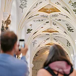 Der Himmelsgarten, das Deckengemälde in der Klosterkriche St. Michael, ist ein Highlight der Führung auf dem Michaelsberg Bamberg