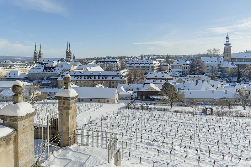 Blick über Bamberg vom Ostplateau auf dem Michaelsberg aus