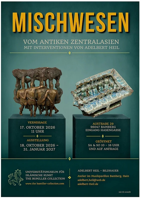 Mischwesen - Bumiller Collection Plakat zur Ausstellung „Mischwesen. Vom antiken Zentralasien mit Interventionen von Adelbert Heil“