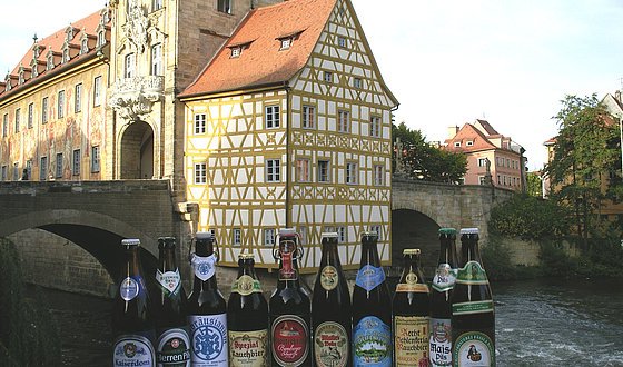 Bamberger Biere vor dem Alten Rathaus